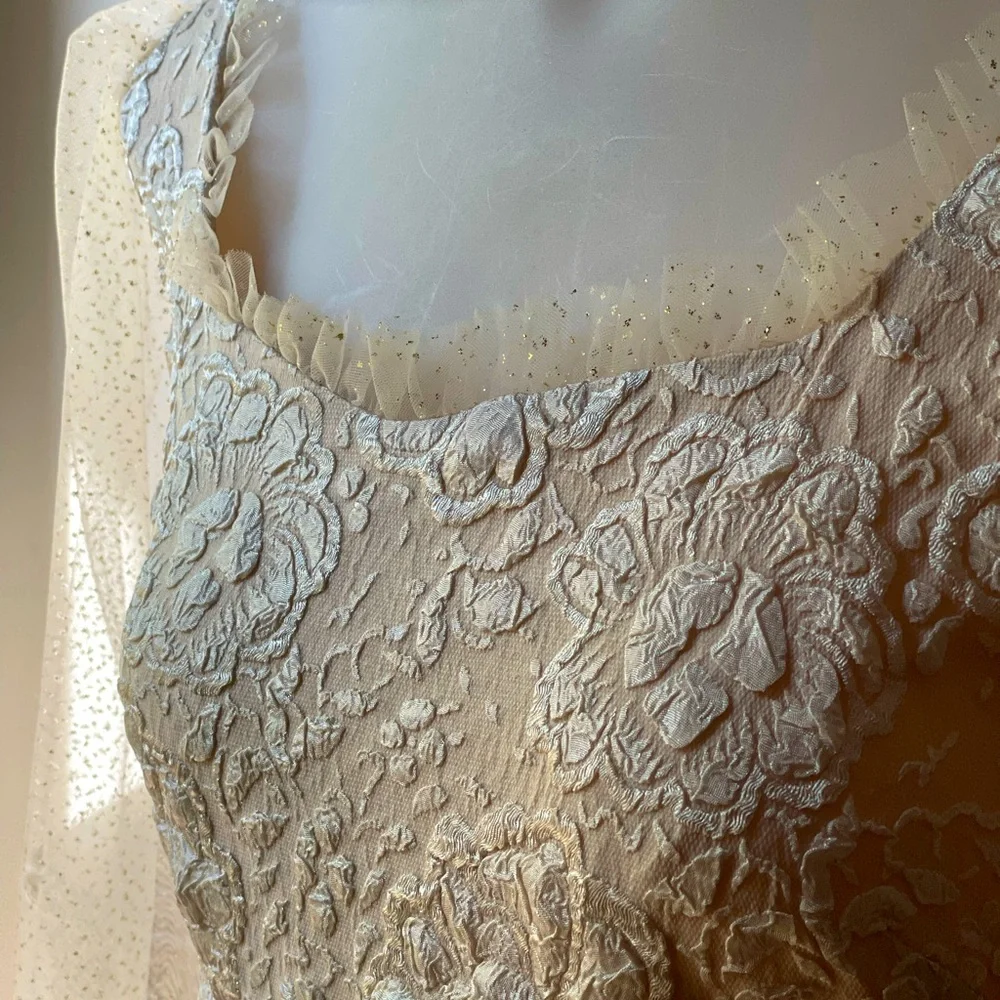Beautiful Princess style blush color gown with sheer sleeves - Picture 3 of 14
